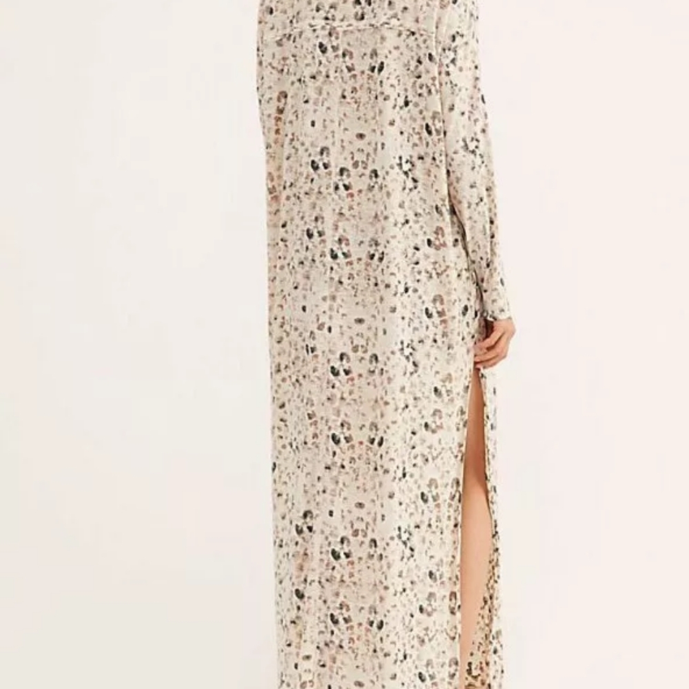 Free People Intimately Animal Print Maxed Out Maxi Top Dress Robe Duster SMALL - Picture 6 of 16